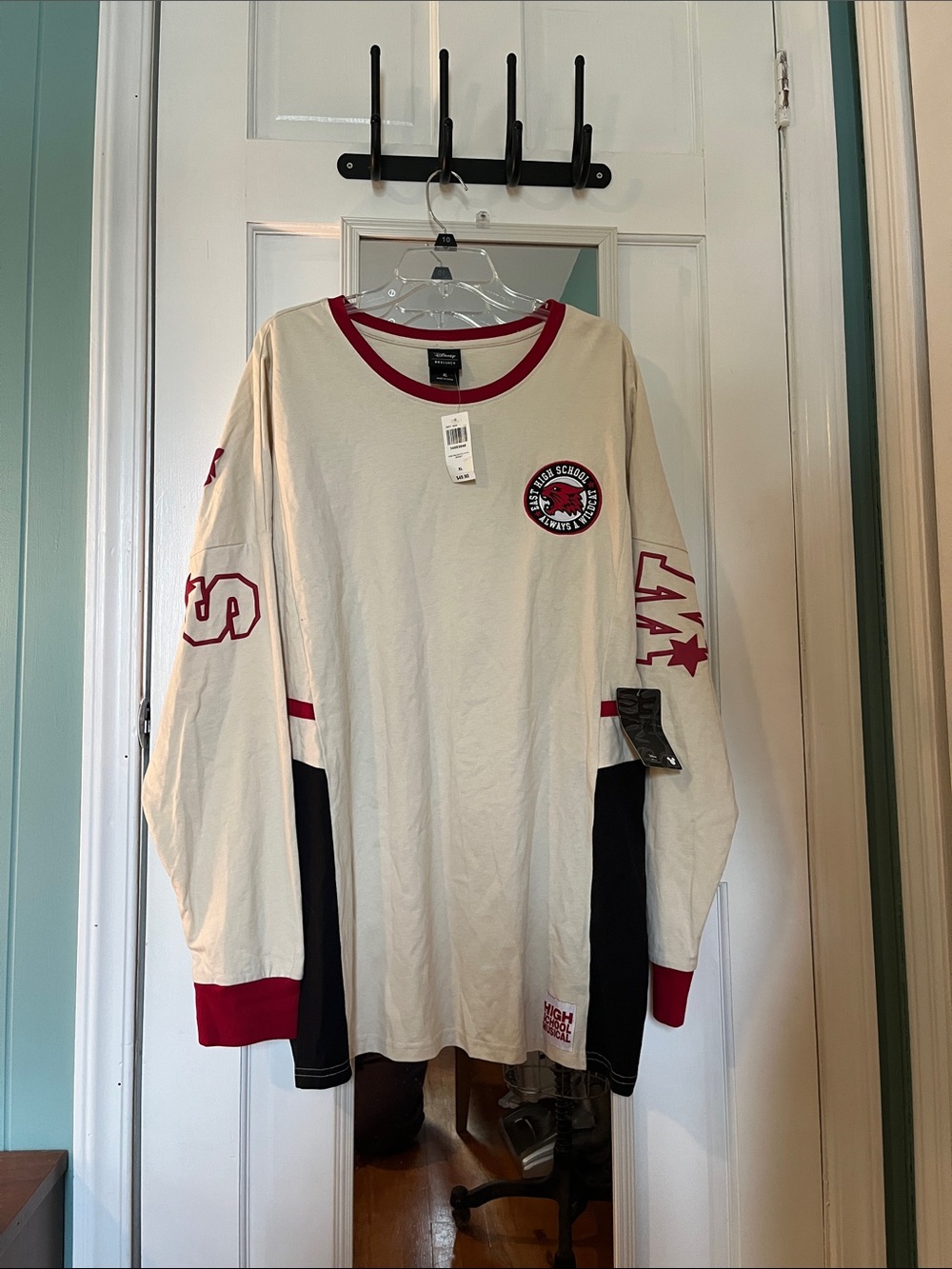 High School Team Long Sleeve Tee - Cream & Red
